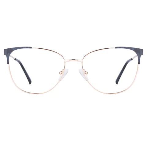 Browline Black Gold Eyeglasses