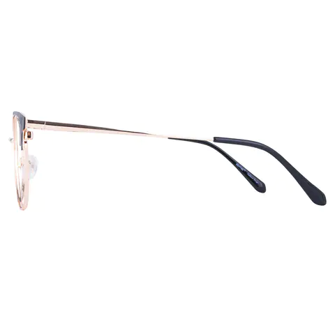 Browline Black Gold Eyeglasses