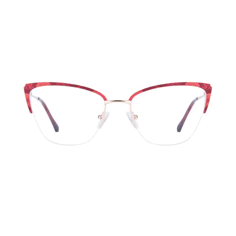 Browline Gradient Red Eyeglasses