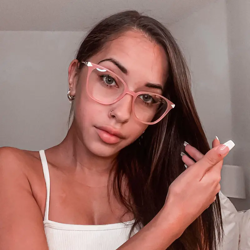 Square Pink Eyeglasses