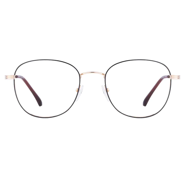 Round Black/Gold Eyeglasses