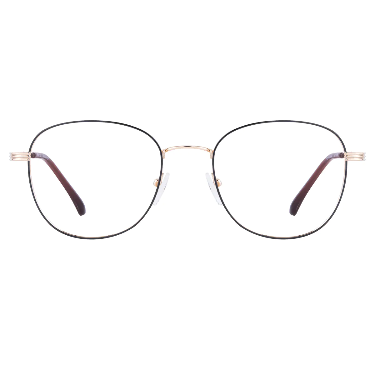 Round Black Gold Eyeglasses