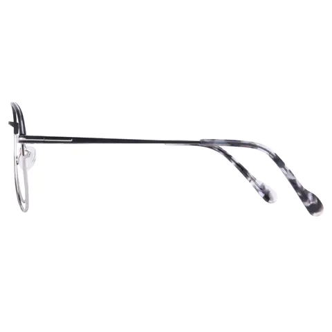 Aviator Black Silver Eyeglasses