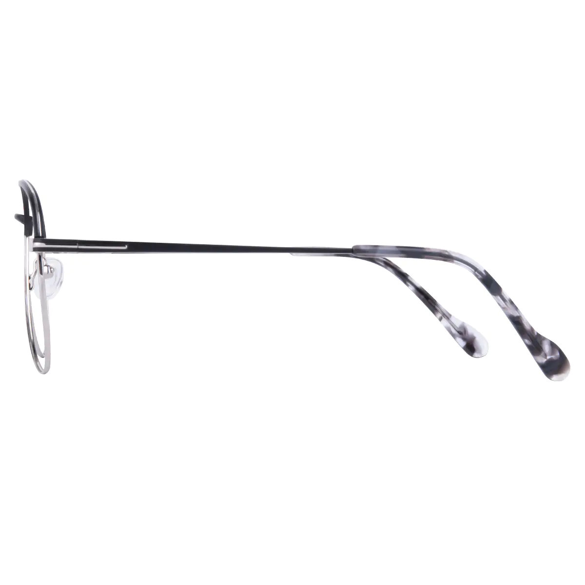 Aviator Black Silver Eyeglasses