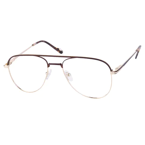 Aviator Brown/Gold Eyeglasses