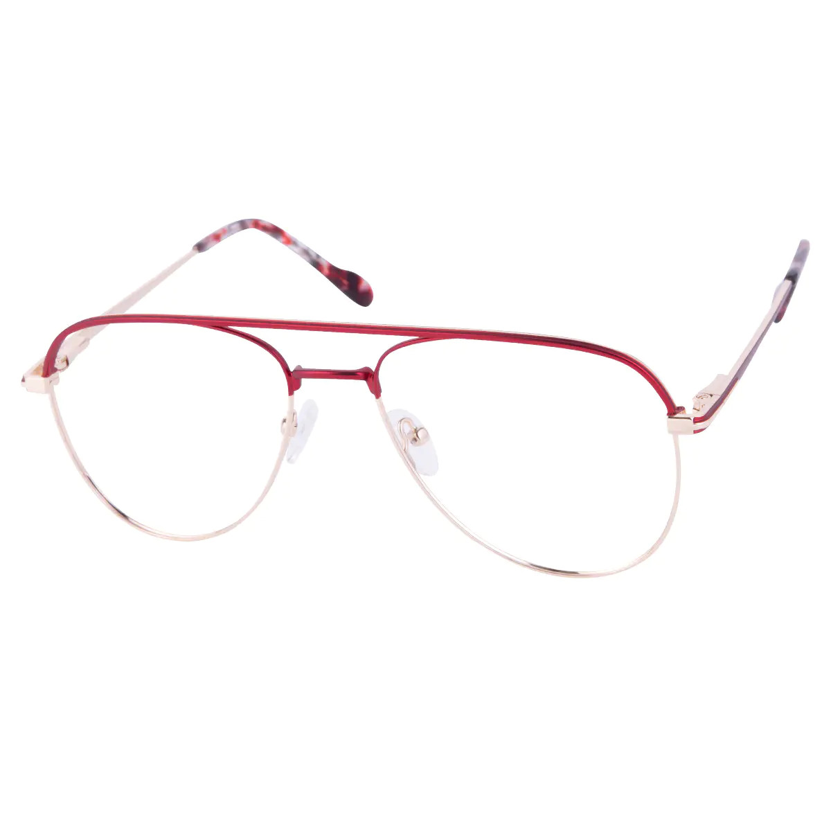 Aviator Red/Gold Eyeglasses