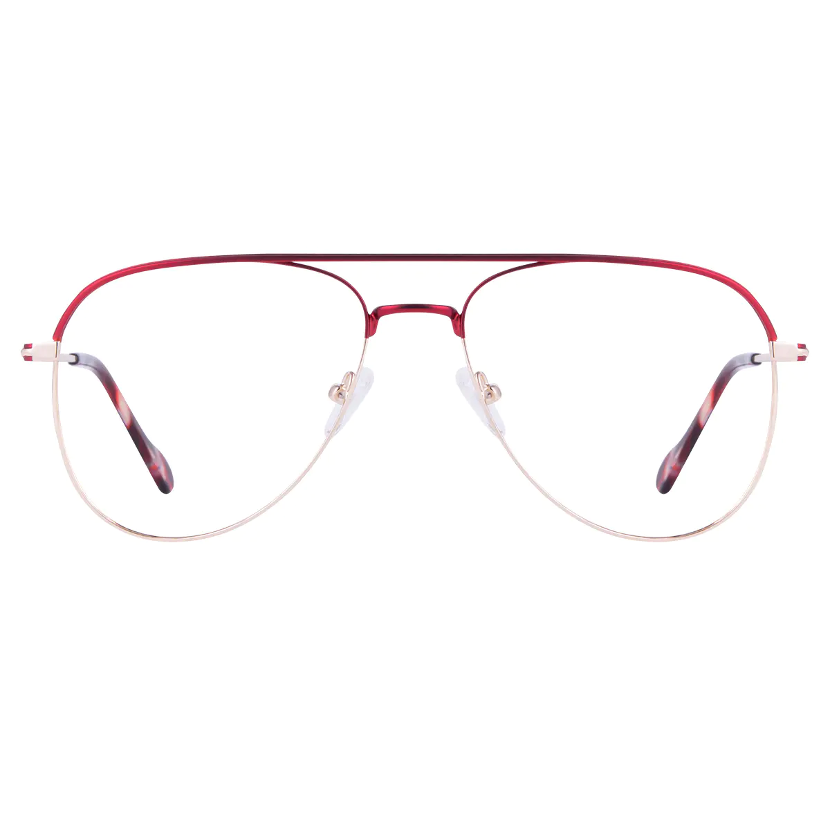 Aviator Red/Gold Eyeglasses
