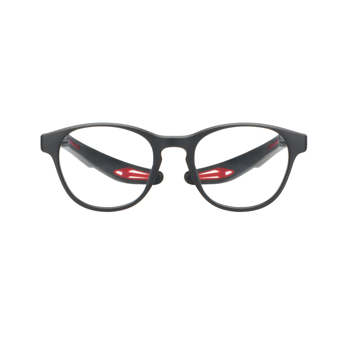 Oval Black/Red Eyeglasses