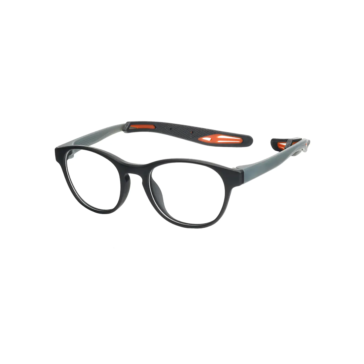 Oval Black/Orange Eyeglasses