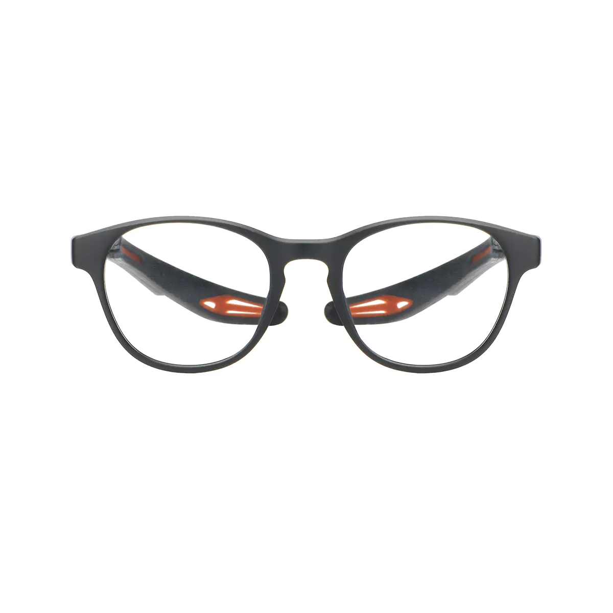 Oval Black/Orange Eyeglasses