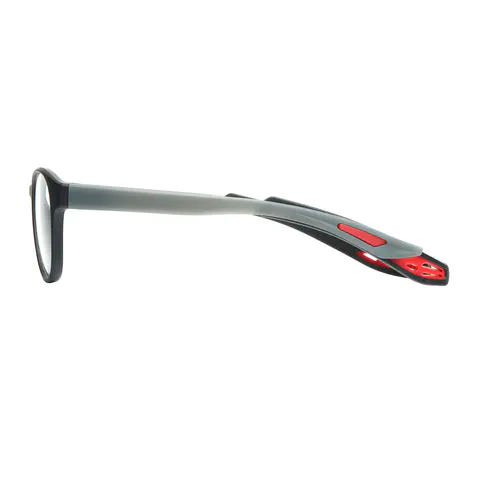 Oval Black/Orange Eyeglasses