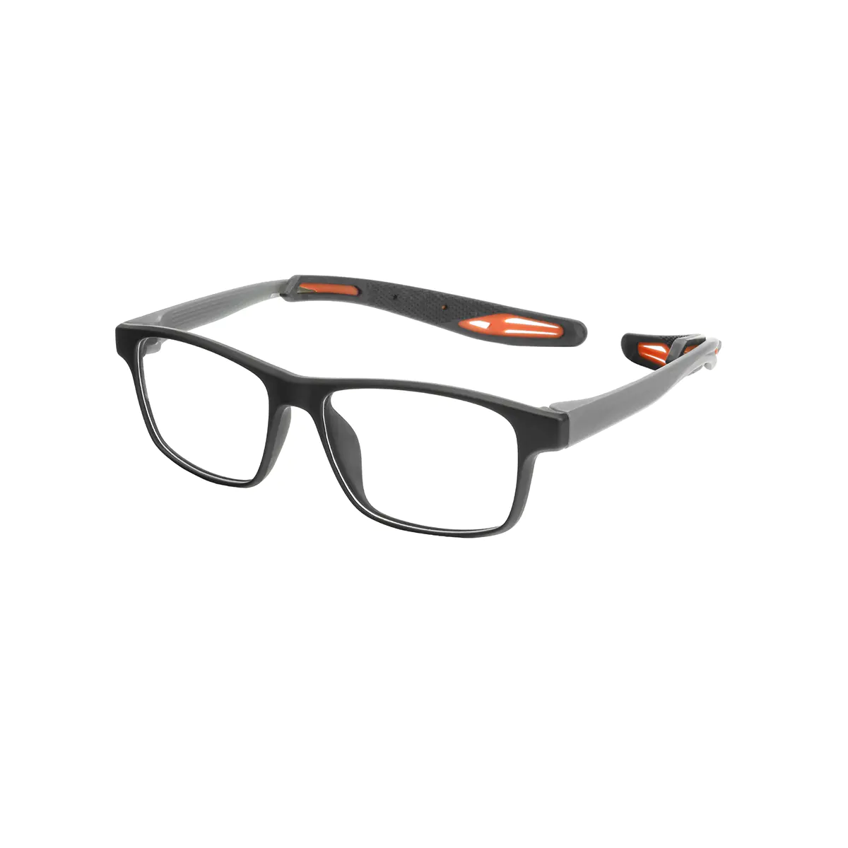 Rectangle Black/Orange Eyeglasses