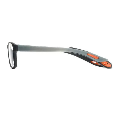 Rectangle Black/Orange Eyeglasses