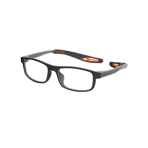 Rectangle Black/Orange Eyeglasses