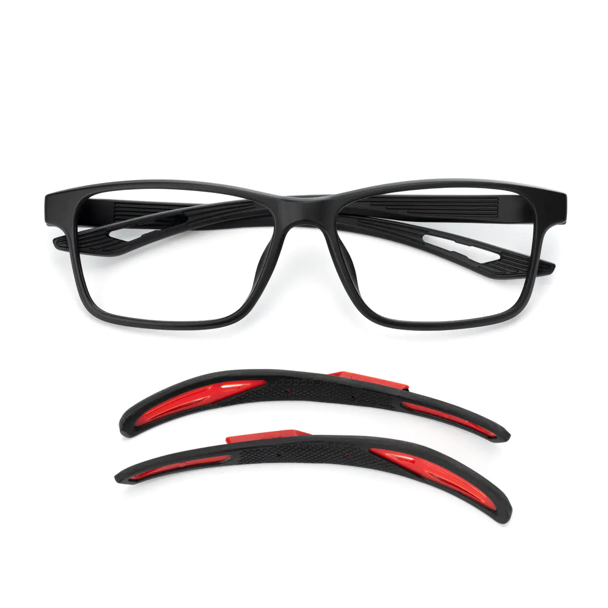 Rectangle Black/Red Eyeglasses