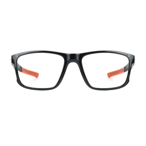 Rectangle Black/Orange Eyeglasses