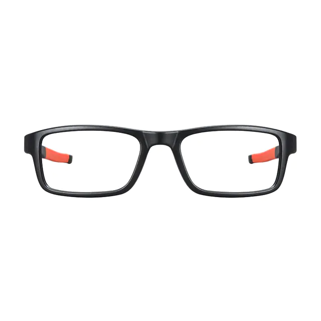 Rectangle Black/Orange Sport Eyeglasses