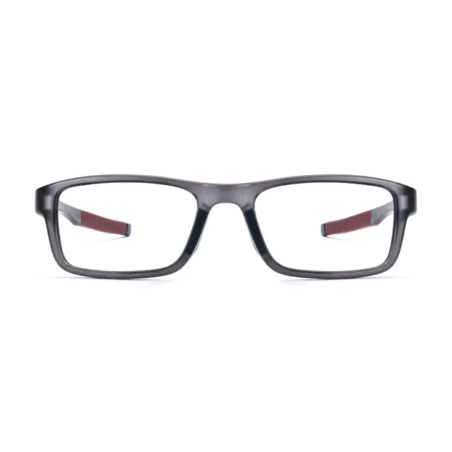Rectangle Bright Gray/Wine Sport Eyeglasses