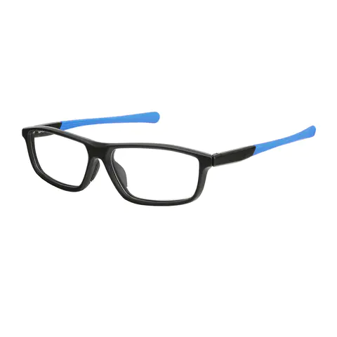 Oval Black/Blue Eyeglasses