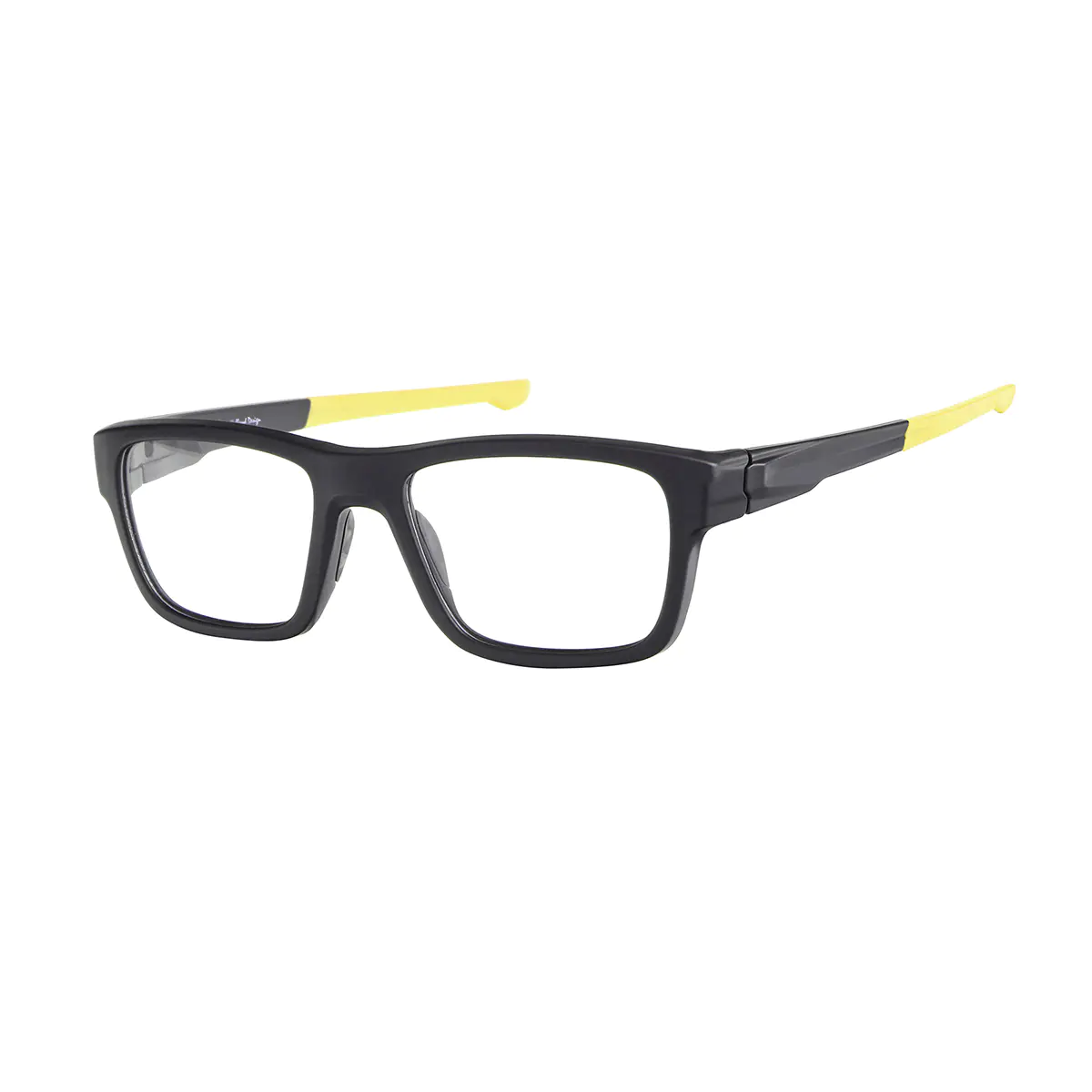 Rectangle Black Gold Eyeglasses