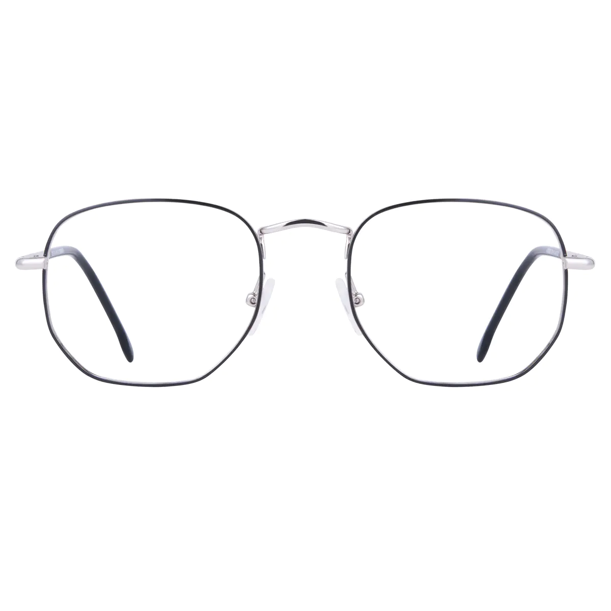 Square Black Silver Eyeglasses