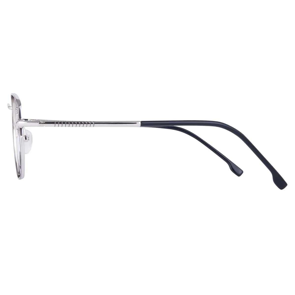 Square Black Silver Eyeglasses