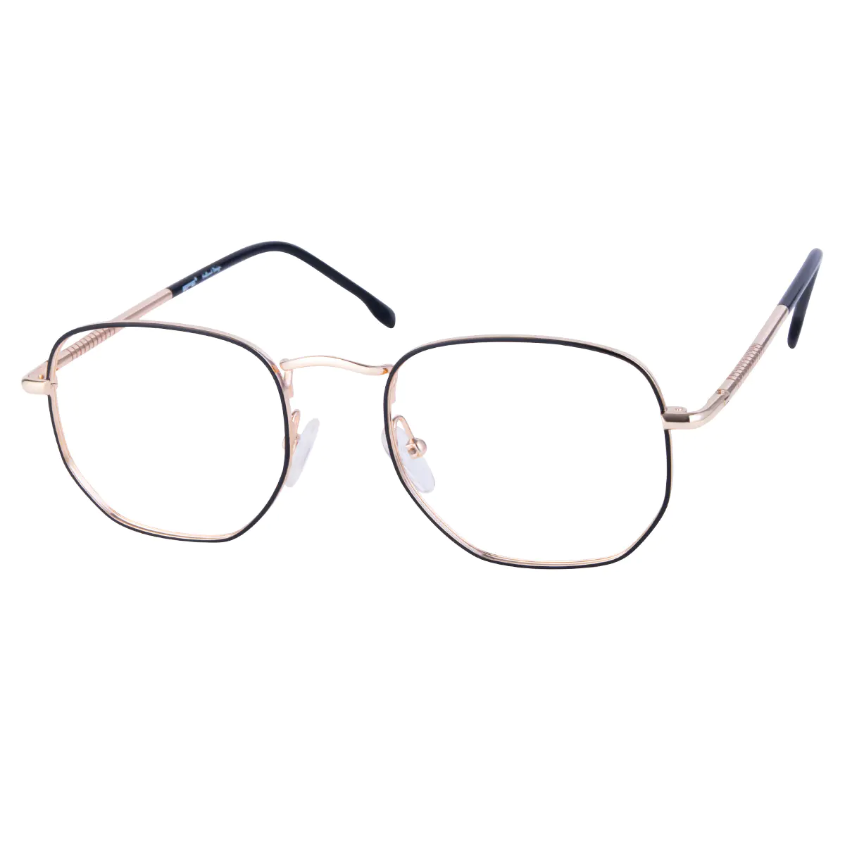 Square Black Gold Eyeglasses