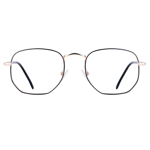 Square Black Gold Eyeglasses