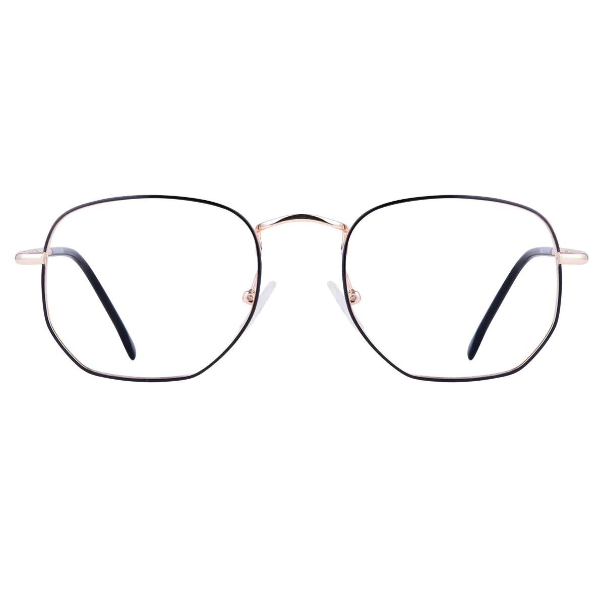 Square Black Gold Eyeglasses
