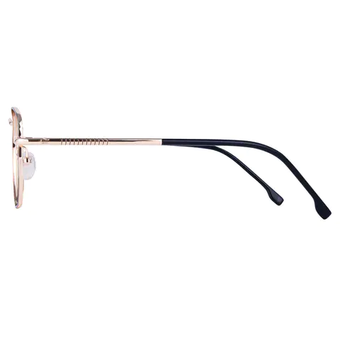 Square Black Gold Eyeglasses