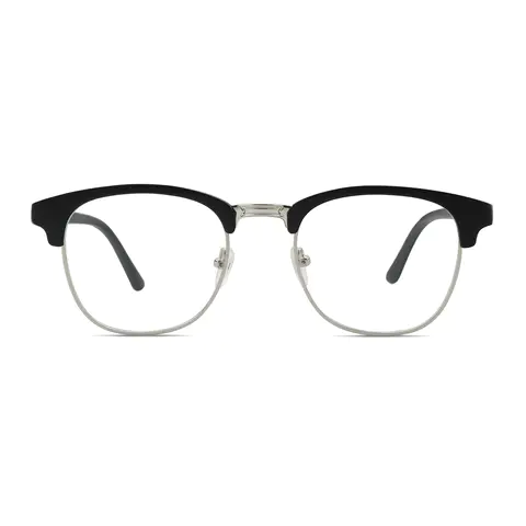 Browline Black Silver Eyeglasses