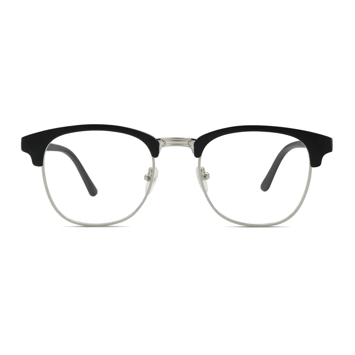 Browline Black Silver Eyeglasses
