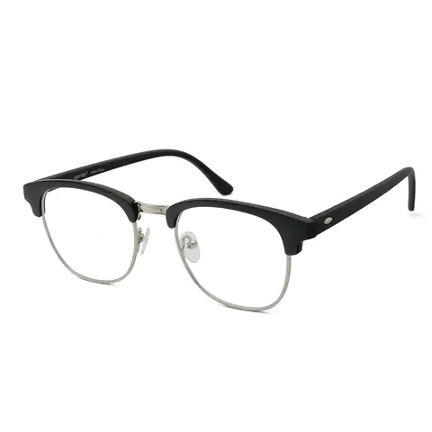 Browline Black Silver Eyeglasses