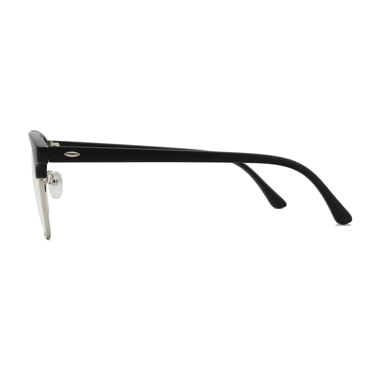 Browline Black Silver Eyeglasses