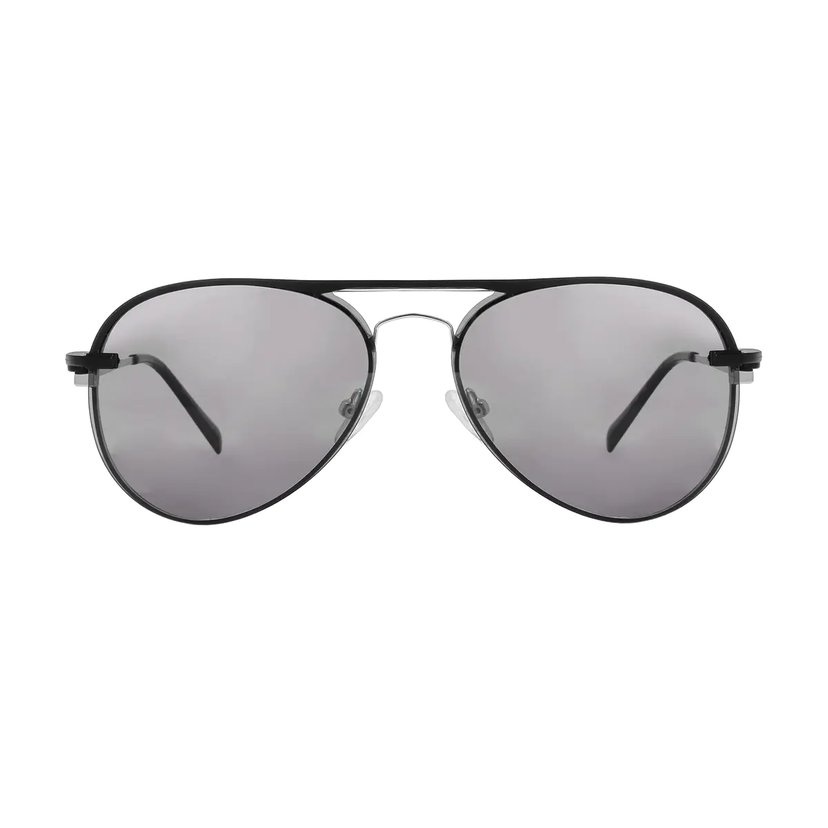Aviator Black Silver Eyeglasses