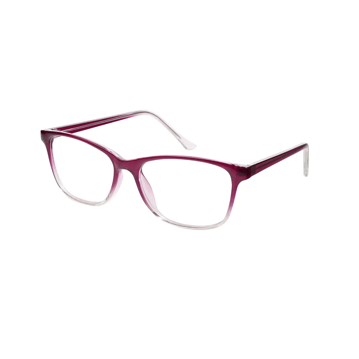 Rectangle Transparent Purple Eyeglasses
