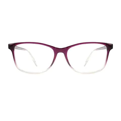 Rectangle Transparent Purple Eyeglasses