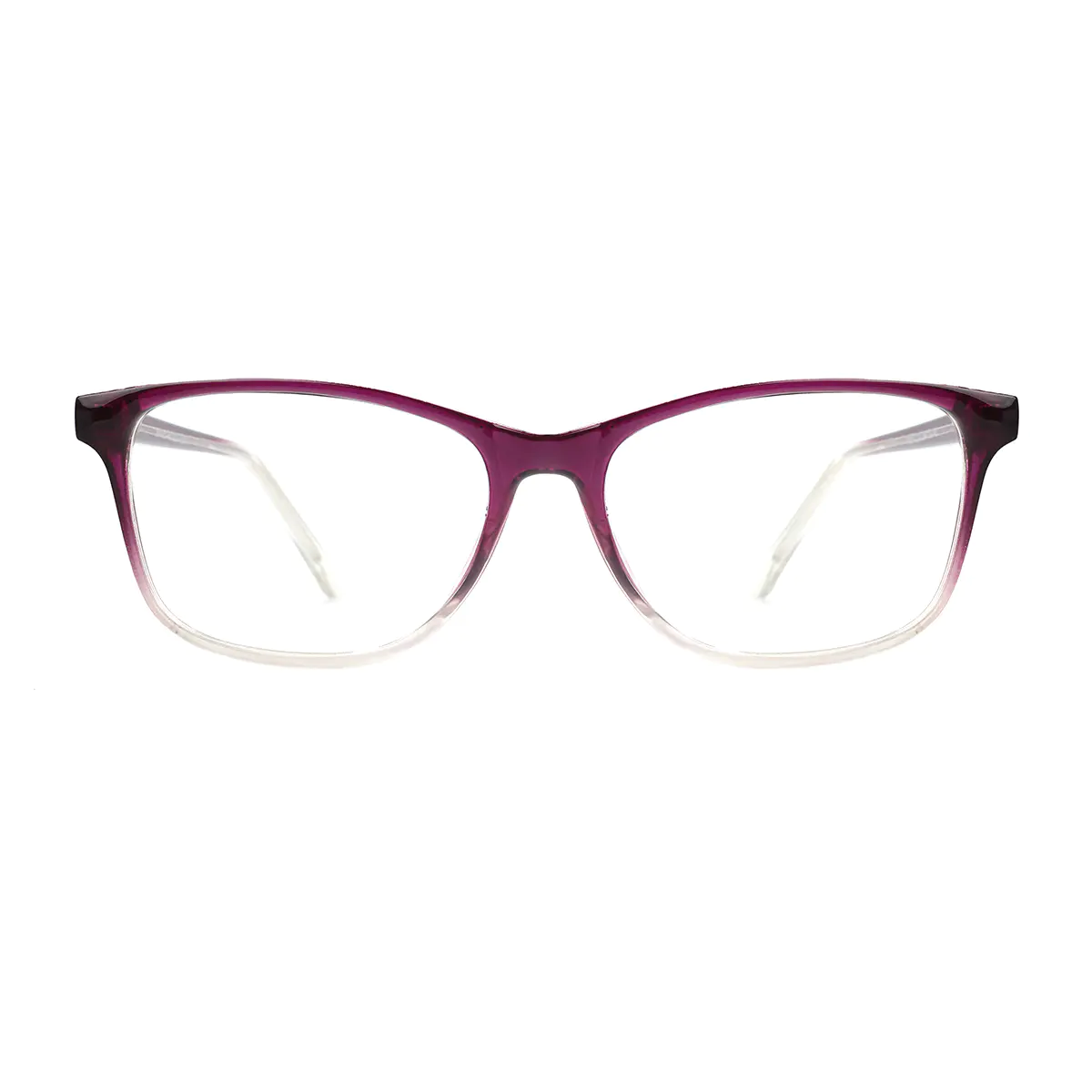 Rectangle Transparent Purple Eyeglasses
