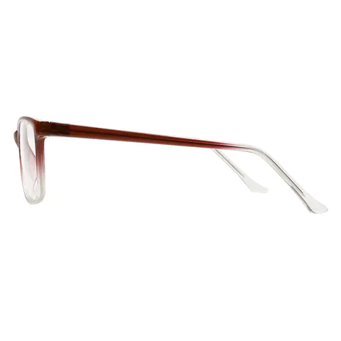 Rectangle Transparent Brown Eyeglasses