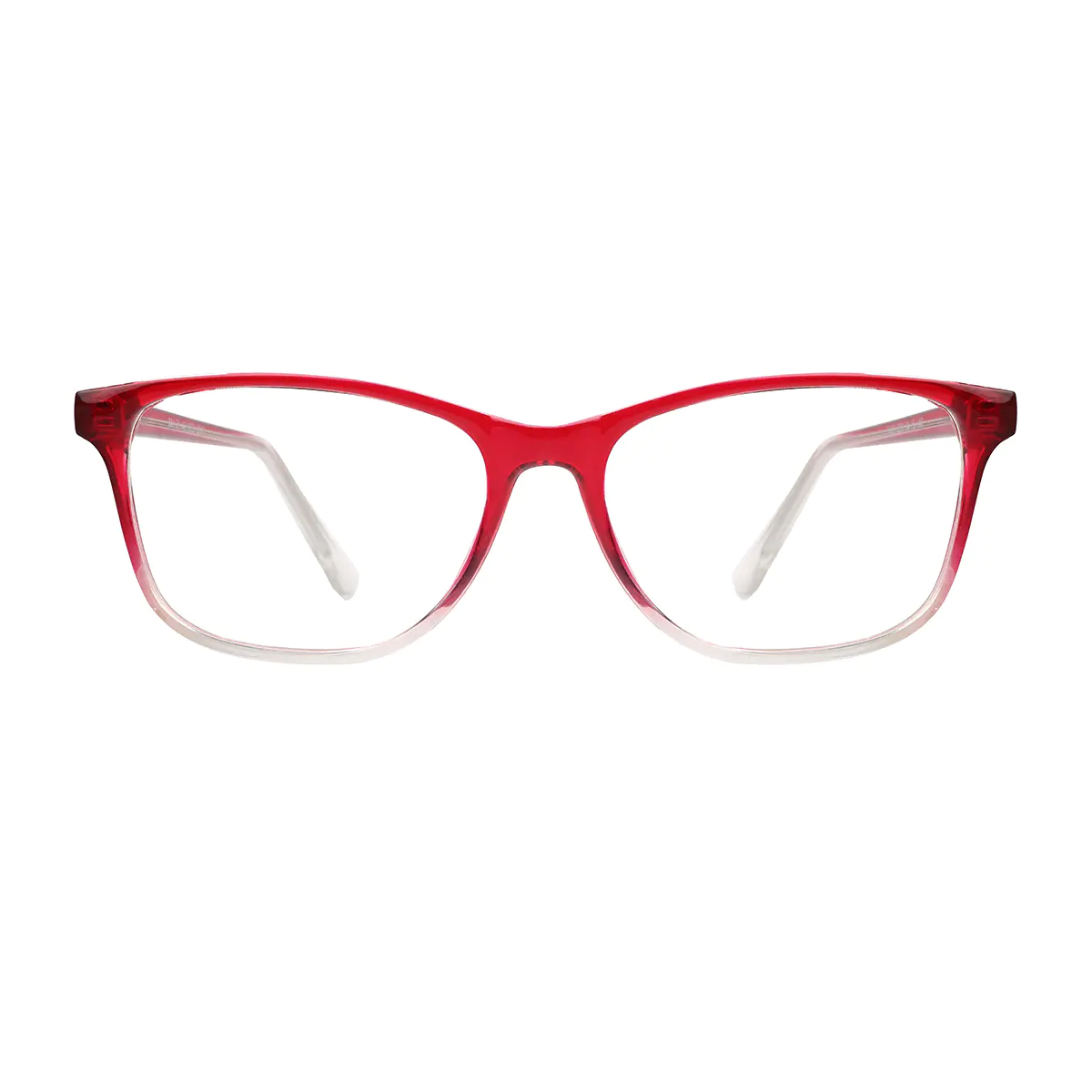 Rectangle Transparent Red Eyeglasses