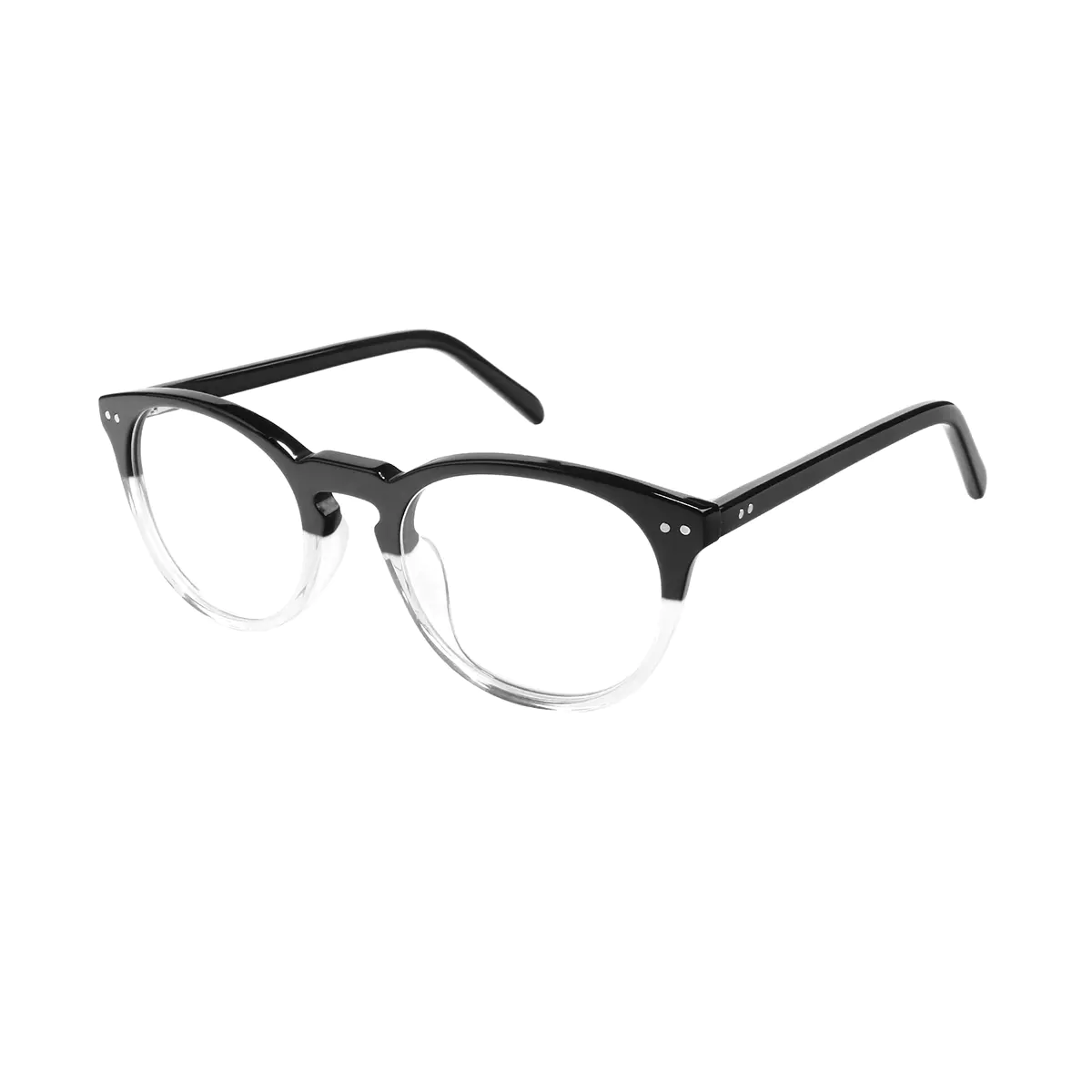 Oval Black/Clear Eyeglasses