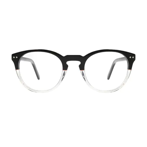 Oval Black/Clear Eyeglasses