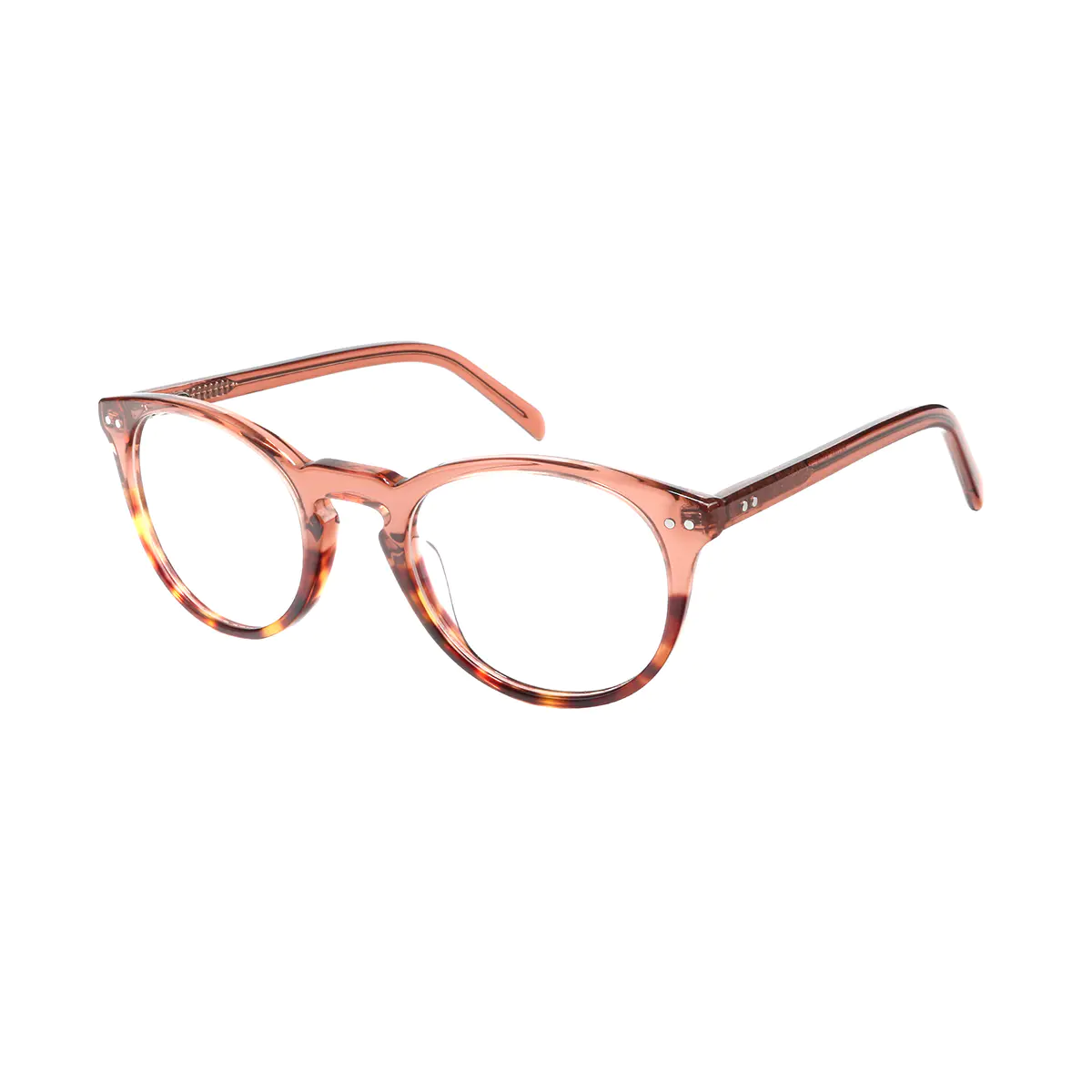 Oval Orange/Tortoiseshell Eyeglasses