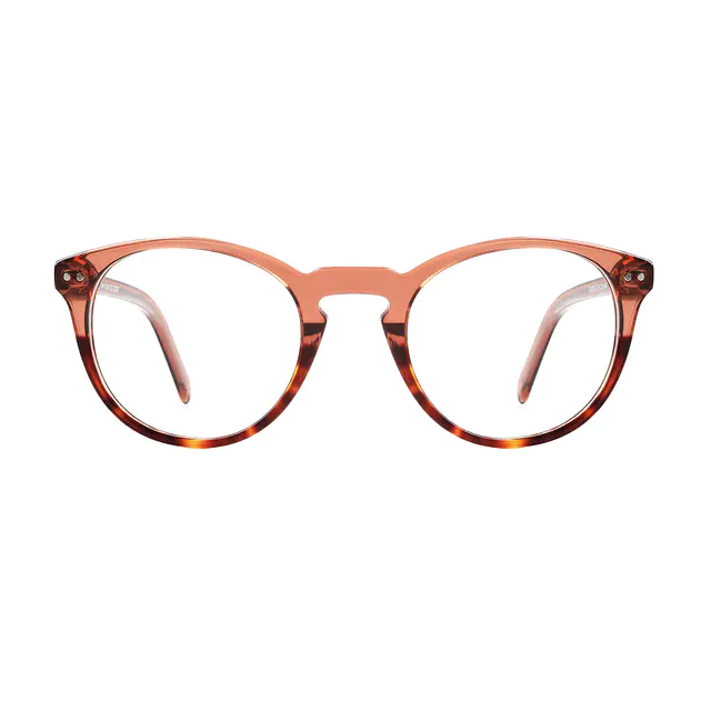 Oval Orange/Tortoiseshell Eyeglasses