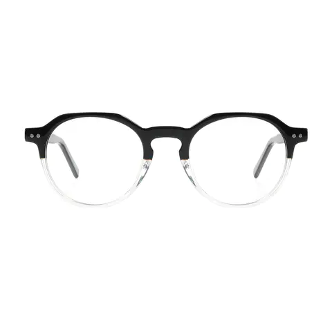 Round Black/Clear Eyeglasses