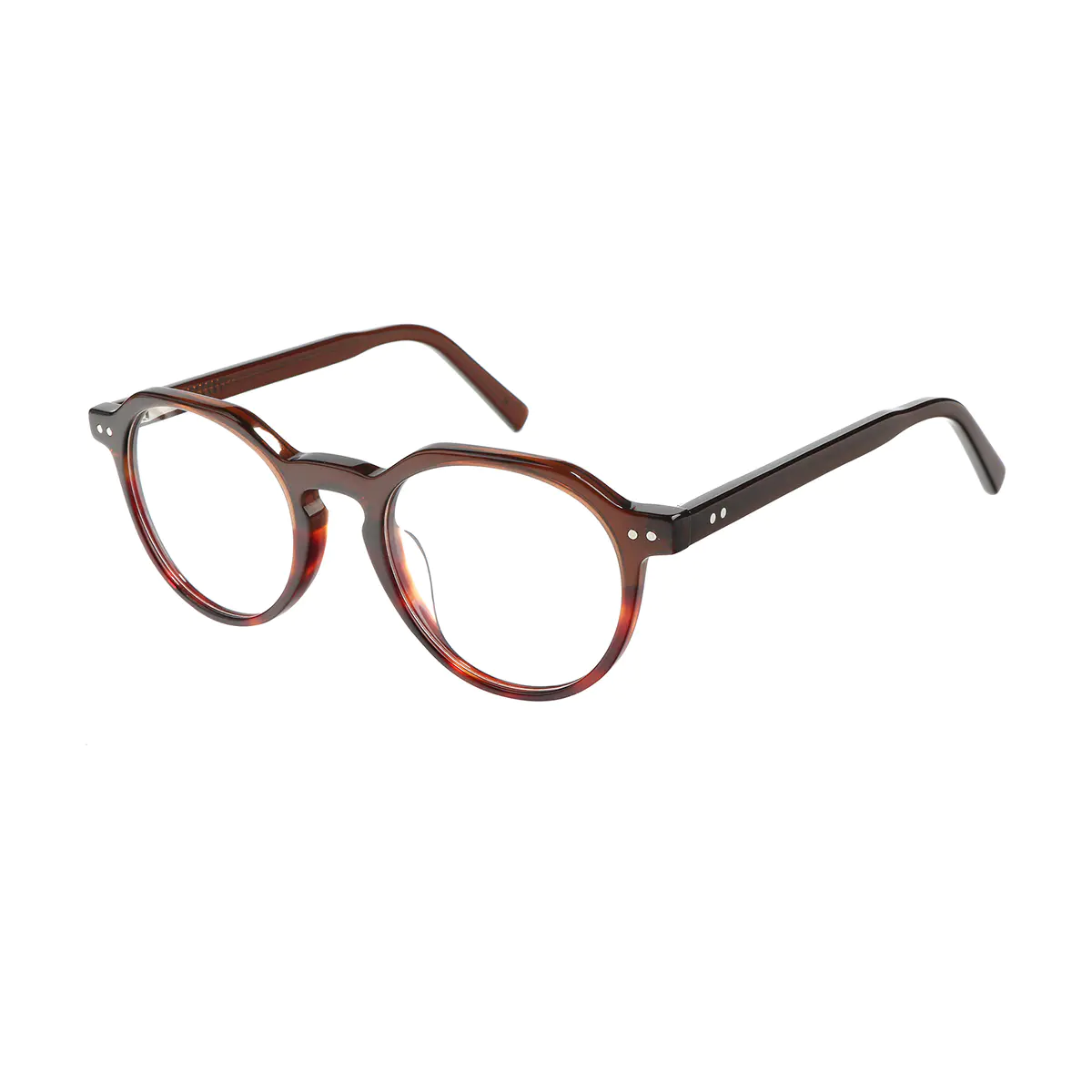 Round Brown/Tortoiseshell Eyeglasses
