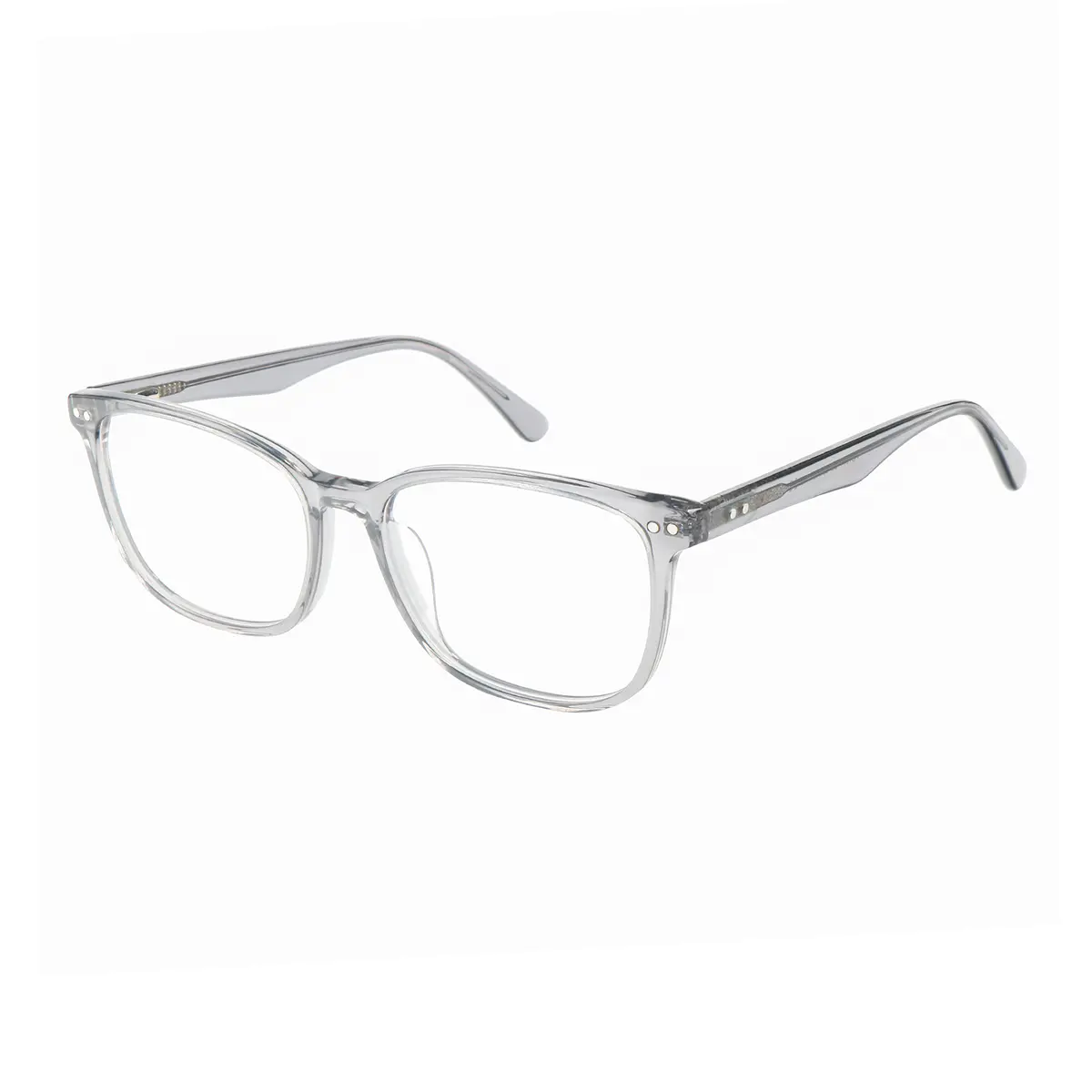 Rectangle Transparent Gray Eyeglasses