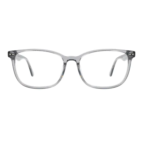 Rectangle Transparent Gray Eyeglasses
