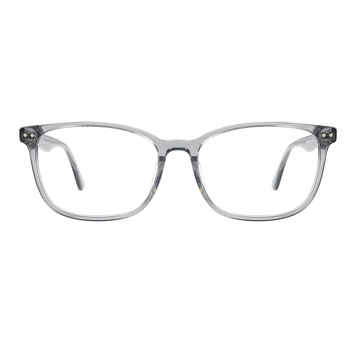 Rectangle Transparent Gray Eyeglasses