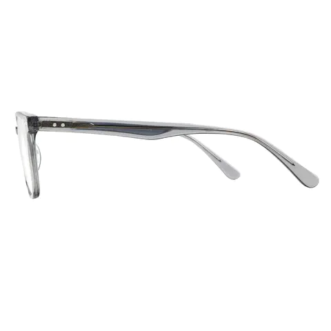Rectangle Transparent Gray Eyeglasses